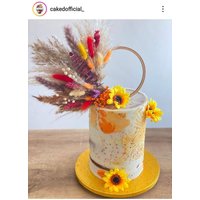 Kürbis Herbst 13, 5 cm Pampas Gras Tortenaufleger Kranz | Uk Hochzeit Getrocknete Blumen Für Kuchen von KandaAndCo