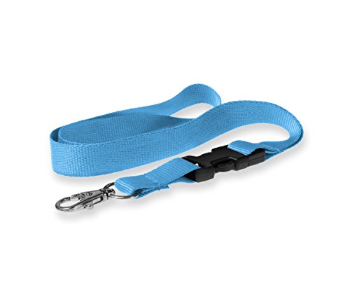 Kandinsky® 25 Stk. hellblau Schlüsselbänder mit Schnellverschluss 20mm x 900mm Lanyards Umhängebänder geeignet für Messen und Veranstaltungen. von Kandinsky