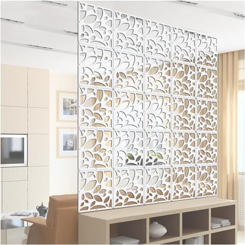 JSY Raumteiler Hängend Hängender Raumteiler, ausgehöhlte dekorative PVC-Paneele, selbstgemachte Wohnzimmer-Dekoration (Color : White39*39, Size : 10pcs) von Kanduo