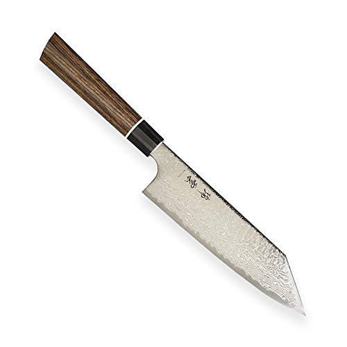 Kanetsugu Zuiun KIRITSUKE/SANTOKUMESSER - Küchenmesser, Chefmesser, Fleischmesser, Allzweckmesser & Japanischer SG2 Pulverstahl & 62 Schichten Damaststahl & 7-Eckige Pakka-Holz Griff, Klinge 180 mm von Kanetsugu Zuiun