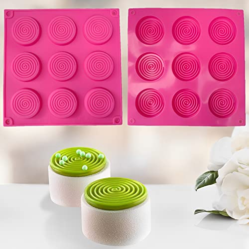 spiralförmige kuchenform,1.8 Zoll Runde Kuchenformen,Silikonformen Zum Backen, Schokoladenkuchenform,antihaft, einfaches entformen,Backformen FüR KüChe, Torte, Brot, Backen, Pudding(2pcs) von KangBaz