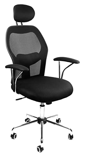 Kangaro K-850050 Executive Stuhl Sitzhöhenverstellung Stoffbezug. Hohe Rückenlehne, Kunststoff, Metal, schwarz, 6,2x3.2x6,4 cm von Kangaro