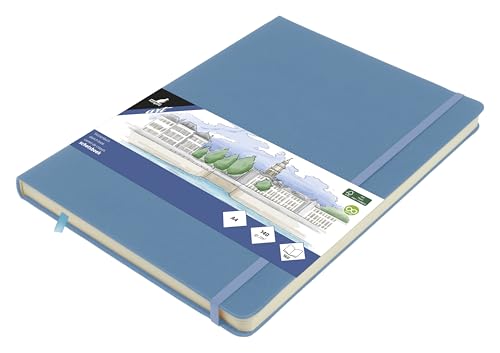 Skizzenbuch Kangaro A4 Sky Blue PU Hardcover 80 Blatt 140 Gramm cremefarbenes Papier mit Gummiband und Band Skizzenbuch Kangaro A4 Sky Blue PU Hardcover 80 Blatt 140 Gramm cremefarbenes Papier mit Gummiband und Band von Kangaro