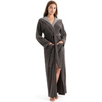KangaROOS Damenbademantel "Dalia, ideal für Sauna & Spa, Standardlänge & Überlänge", (1 St.), Uni-Farben mit Streifen, mit Taschen, XS-3XL, auch in extra lang von Kangaroos