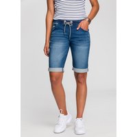 KangaROOS Jogg-Jeansbermudas, gerade Beinform, Used-Waschung und Abriebstellen von Kangaroos