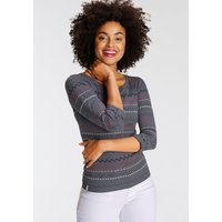 KangaROOS Langarmshirt sehr figurbetonte Passform, mit Zick-Zack-Muster, aus 100% Baumwolle KangaROOS Langarmshirt sehr figurbetonte Passform, mit Zick-Zack-Muster, aus 100% Baumwolle von Kangaroos