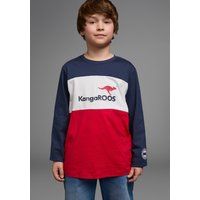 KangaROOS Langarmshirt "Im tollem Colorblocking-Design" Langarm, Basic-Passform, mit auffälligem Druck von Kangaroos