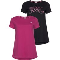 KangaROOS Longshirt, (Packung, 2 tlg., 2er-Pack), Kurzarm, figurumschmeichelnde Passform von Kangaroos