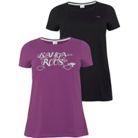 KangaROOS Longshirt, (Packung, 2 tlg., 2er-Pack), Kurzarm, figurumschmeichelnde Passform von Kangaroos