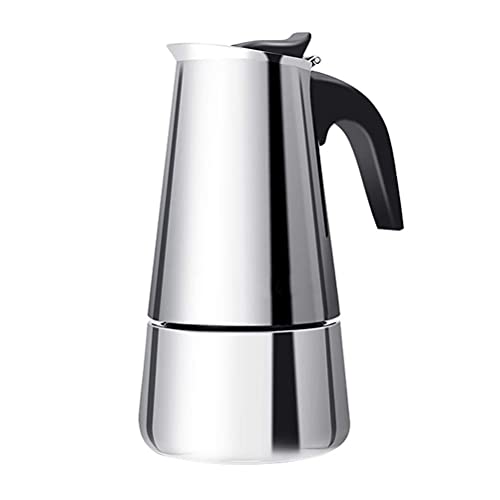 Espressokocher, Italienische Kaffeemaschine Mokkakanne 4, 6 & 9 Tassen (200-450 ml) Kaffee-Perkolator mit Herdplatte Espressomaschine mit Herd, Kochfeld & Herd-Kaffeemaschine Edelstahl Classic Cafe von Kangmeile