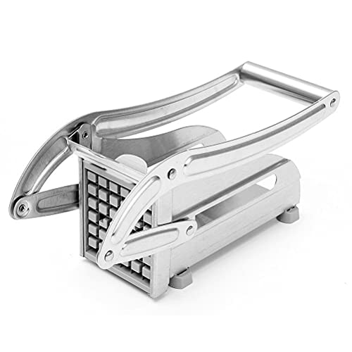Pommesschneider, Edelstahl Pommes Frites Cutter Gemüse Shredder Kartoffelchip Schneidemaschine, Pommes Frites Slicer Kartoffel Cutter Hacker Chopper mit 2 Klingen für Obst Karotten Gurke Home Küche von Kangmeile