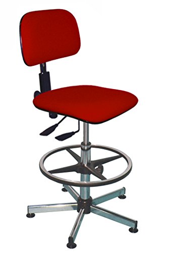 Kango Ergonomischer asynchroner Stuhl, Stoff, rot, 59 x 59 x 112 cm von Kango