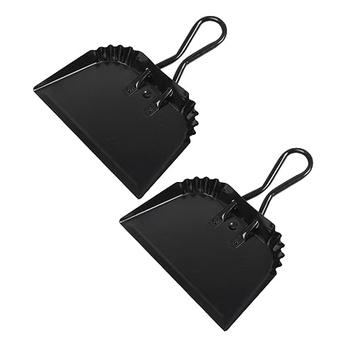 Kangtm 2Er-Pack Kehrschaufel Aus Schwarzem Metall, 12-Kehrschaufel für Den Innen- und AußEnbereich, Den Kamin, die Industrie und Den Gewerblichen Einsatz von Kangtm