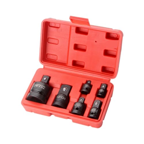 Kangtm 6-Teiliger Adapter für Pneumatische HüLsenköPfe 1/2 Bis 3/4, Rote Kunststoffbox für Mechanische Drehmoment-Hardwareprodukte für Automobile von Kangtm