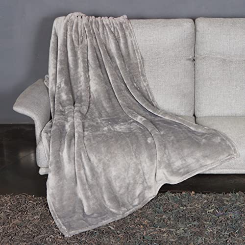 Kanguru FLUFFY Tagesdecke, Grau, Extra-weiche decke 130x170cm, Mikrofaser tagesdecke bettüberwurf oder tagesdecke sofa. Qualität mit Ökotex-Prüfzertifikat. von Kanguru