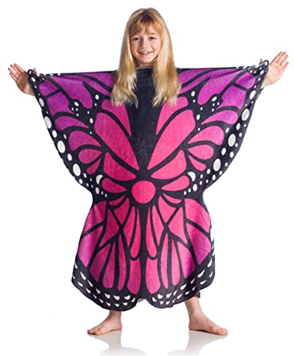 Kanguru Butterfly Kids Tragbare Decke für Kinder, Polyester, Mehrfarbig, 80x90 cm von Kanguru