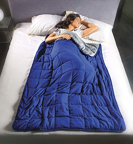 Kanguru Gewichtsdecke 8,5 kg, hilft Ihnen beim einschlafen und schlafen Besser, geeignet für körpergewicht zwischen 75 und 85 kg - 8.5 kg 120x180, Blau/Grau von Kanguru