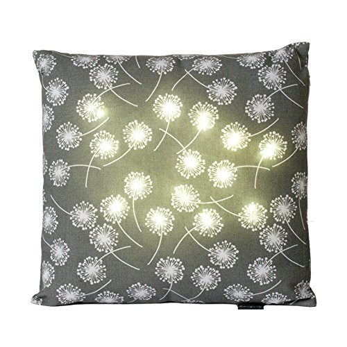 Kanguru la coperta con le maniche LICHT Kissen mit LED-Leuchten innen, Polyester-Baumwolle, Grau, 39x39 cm von Kanguru la coperta con le maniche