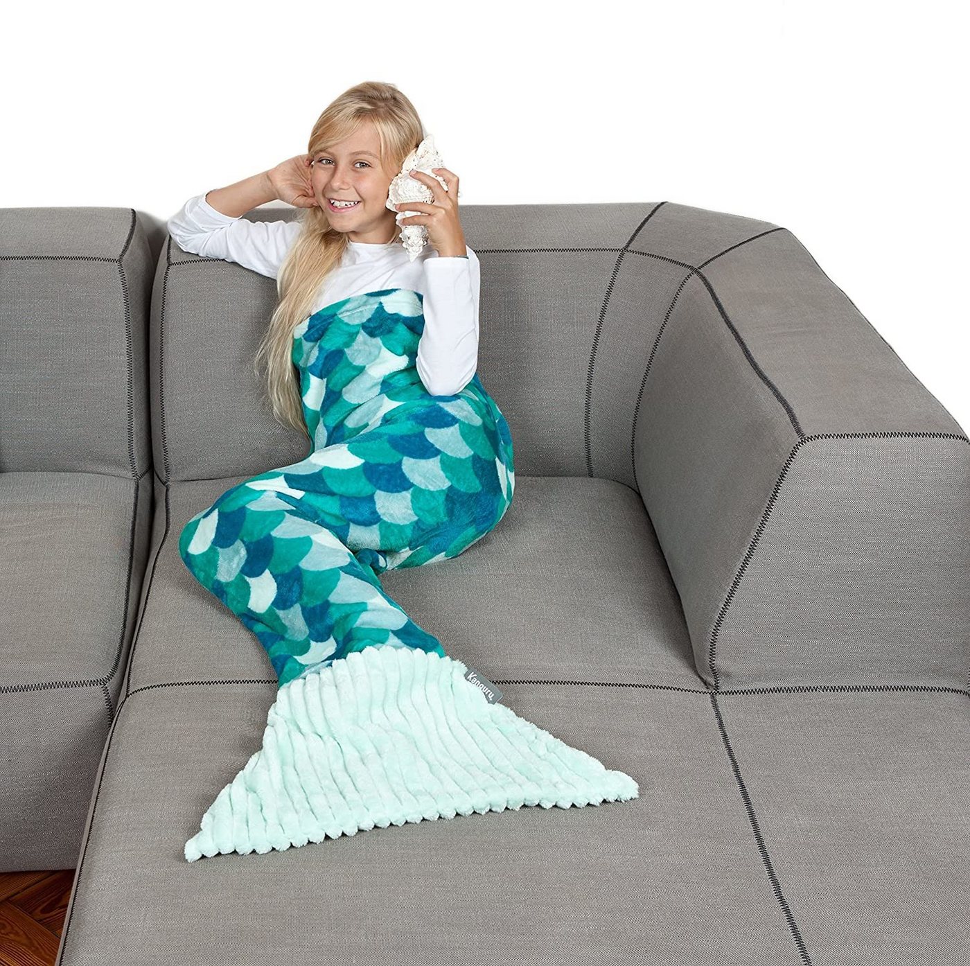 Kinderdecke Meerjungfrau Decke für Mädchen und Frauen aus weichem Fleece, Kanguru von Kanguru