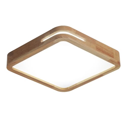 Kaniker 30cm LED Deckenleuchte Holz 24W, Quadratische Deckenlampe im Naturholz Design, Flache LED Pendelleuchte für Schlafzimmer, Wohnzimmer, Küche, Flur Kaniker 30cm LED Deckenleuchte Holz 24W, Quadratische Deckenlampe im Naturholz Design, Flache LED Pendelleuchte für Schlafzimmer, Wohnzimmer, Küche, Flur von Kaniker
