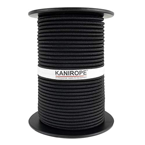 Kanirope® Gummiseil MONOSPAN PE 6mm 100m Schwarz Expanderseil Spann Seil Spanner Spannseil Plane von Kanirope