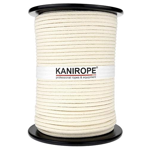 Kanirope® Baumwollseil COBRAID 12mm 100m Farbe Cremig Weiß 16-fach geflochten von Kanirope