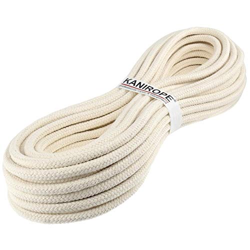 Kanirope® Baumwollseil COBRAID 12mm 10m Farbe Cremig Weiß 16-fach geflochten von Kanirope