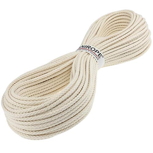 Kanirope® Baumwollseil COBRAID 4mm 50m Farbe Cremig Weiß 8-fach geflochten von Kanirope