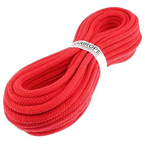 Kanirope® Baumwollseil COBRAID 9mm 10m Farbe Rot 16-fach geflochten von Kanirope