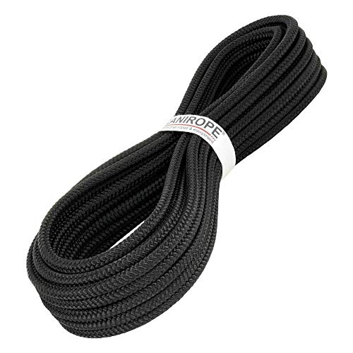 Kanirope® PP Seil Polypropylenseil MULTIBRAID 10mm 5m Farbe Schwarz (1811) 16x geflochten von Kanirope