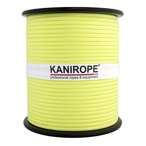 Kanirope® PP Seil Polypropylenseil MULTIBRAID 3mm 100m Farbe Fluorgelb (1030) 16x geflochten von Kanirope