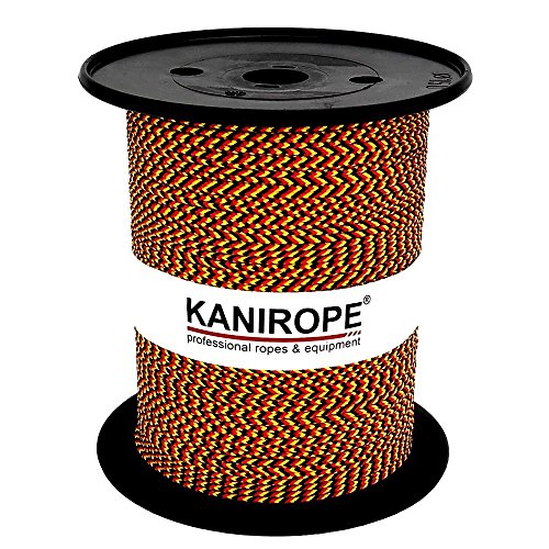 Kanirope® PP Seil Polypropylenseil MULTIBRAID 3mm 100m Special Edition (Design6) Flagge Deutschland Tricolor Schwarz/Rot/Gelb 8x geflochten von Kanirope