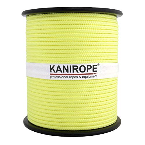 Kanirope® PP Seil Polypropylenseil MULTIBRAID 5mm 100m Farbe Fluorgelb (1030) 16x geflochten von Kanirope
