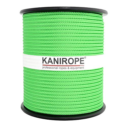 Kanirope® PP Seil Polypropylenseil MULTIBRAID 5mm 100m Farbe Fluorgrün (2000) 16x geflochten von Kanirope