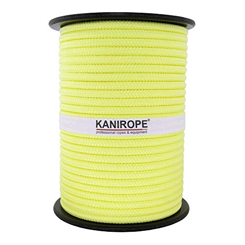 Kanirope® PP Seil Polypropylenseil MULTIBRAID 8mm 100m Farbe Fluorgelb (1030) 16x geflochten von Kanirope