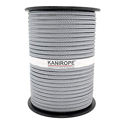 Kanirope® PP Seil Polypropylenseil MULTIBRAID 8mm 100m Farbe Silbergrau (0130) 16x geflochten von Kanirope