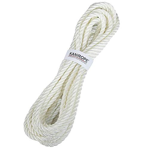 Kanirope® Polyester Tauwerk Polyesterseil POLYTWIST ø10mm 10m Weiß 3-litzig gedreht von Kanirope