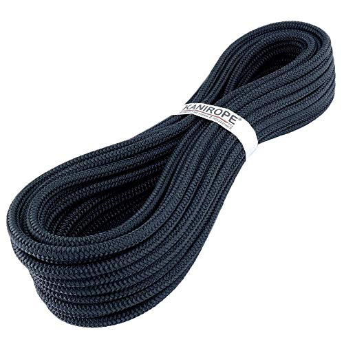 Kanirope® Polyesterseil Seil Polyester POLYBRAID 10mm 50m Schwarz 16-fach geflochten von Kanirope
