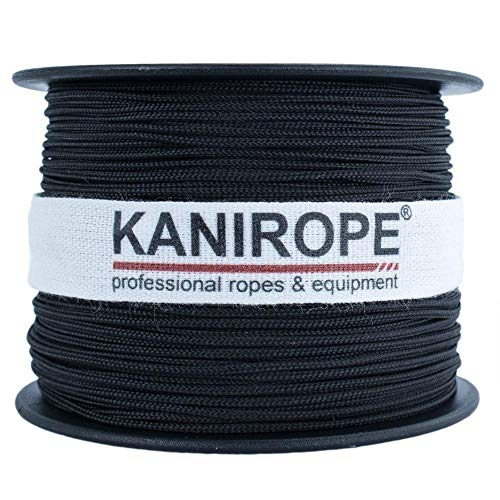 Kanirope® Polyesterseil Seil Polyester POLYBRAID 1mm 100m Schwarz 12-fach geflochten von Kanirope