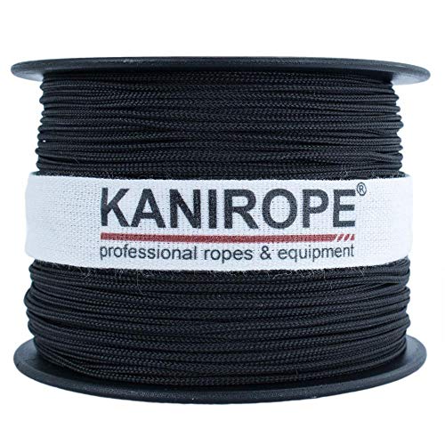 Kanirope® Polyesterseil Seil Polyester POLYBRAID 1mm 500m Schwarz 12-fach geflochten von Kanirope