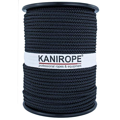 Kanirope® Polyesterseil Seil Polyester POLYBRAID 3mm 500m Schwarz 8-fach geflochten von Kanirope