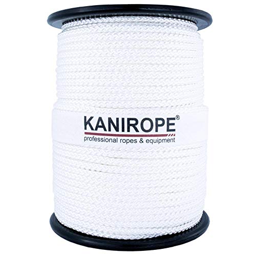 Kanirope® Polyesterseil Seil Polyester POLYBRAID 4mm 500m Weiß 8-fach geflochten von Kanirope