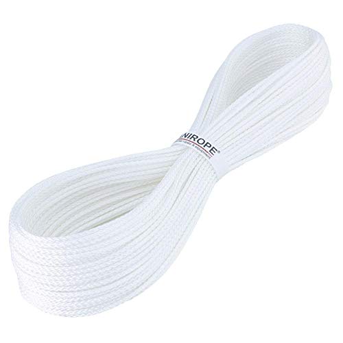 Kanirope® Polyesterseil Seil Polyester POLYBRAID 4mm 50m Weiß 8-fach geflochten von Kanirope
