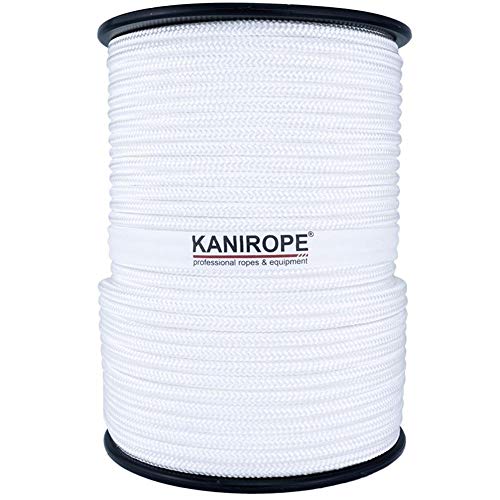 Kanirope® Polyesterseil Seil Polyester POLYBRAID 6mm 100m Weiß 16-fach geflochten von Kanirope