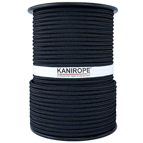 Kanirope® Polyesterseil Seil Polyester POLYBRAID 8mm 100m Schwarz 16-fach geflochten von Kanirope