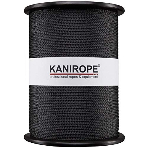 Kanirope® Spezialseil B1 ø2mm 100m Schwarz 8-fach geflochten schwer entflammbar von Kanirope