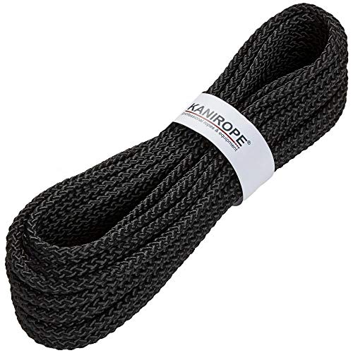 Kanirope® Spezialseil B1 ø5mm 10m Schwarz 8-fach geflochten schwer entflammbar von Kanirope