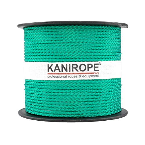 Kanirope® PP Seil Polypropylenseil MULTIBRAID 1mm 100m Farbe Grün (0117) 8x geflochten von Kanirope