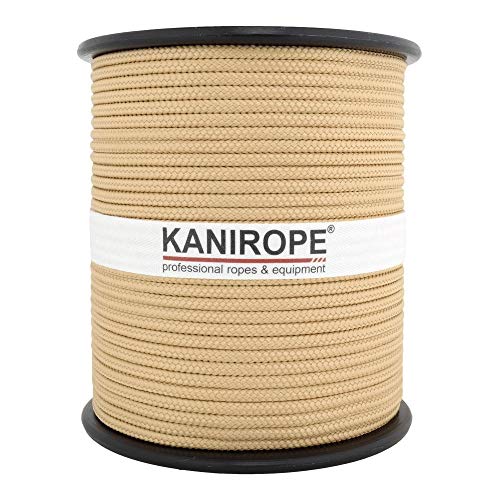 Kanirope® PP Seil Polypropylenseil MULTIBRAID 5mm 100m Farbe Hanffarbig (0144) 16x geflochten von Kanirope