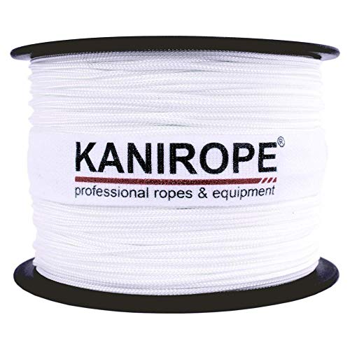Kanirope® Polyesterseil Seil Polyester POLYBRAID 2mm 500m Weiß 8-fach geflochten von Kanirope
